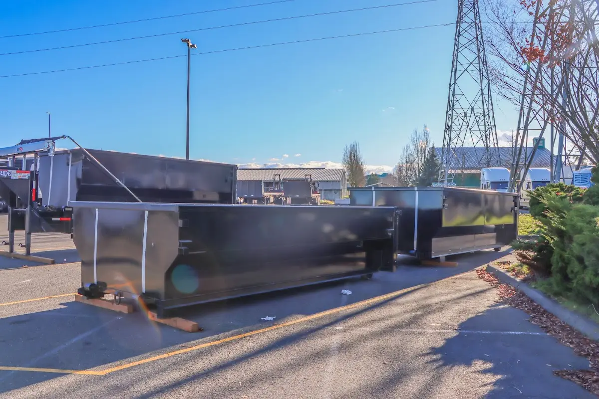 Roll-off dumpster ready for waste disposal at job site for Residential Dumpster Rental in San Diego Country Estates